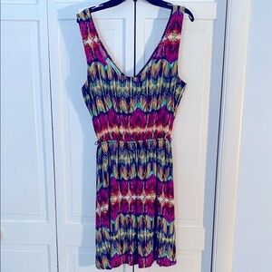 Maurices Multi-colored Sleeveless Sundress with V-Neck and Knee-Length